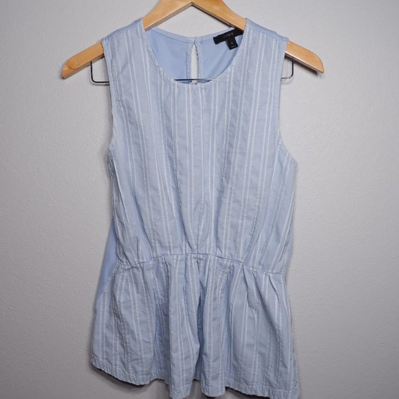 J Crew blue peplum tank top - Picture 3 of 11